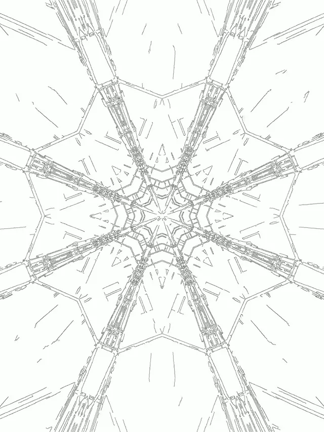 Tunel Neon Caleidoscop Stea Fractală VJ Loop 3:4 iPad Portrait 60fps Screensaver