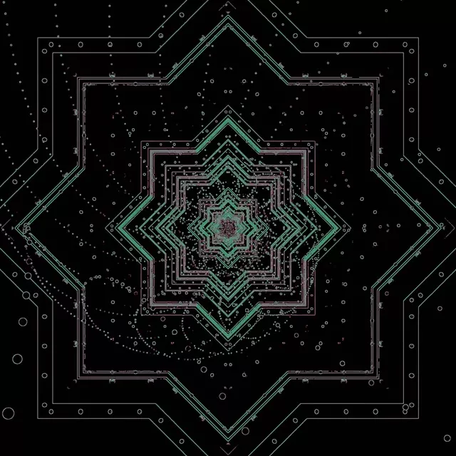 อุโมงค์นีออน Fractal Star Screensaver 1:1 Square 60fps VJLoops