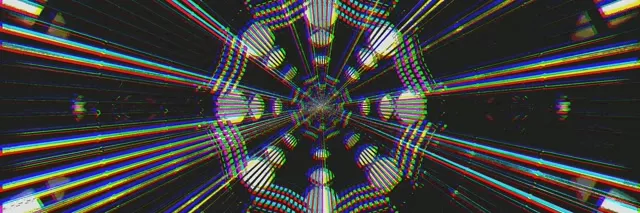 Neon Tunnel Glitch Ekraanisääst 3:1 Kolmekordne Lai 60fps VJ Loop