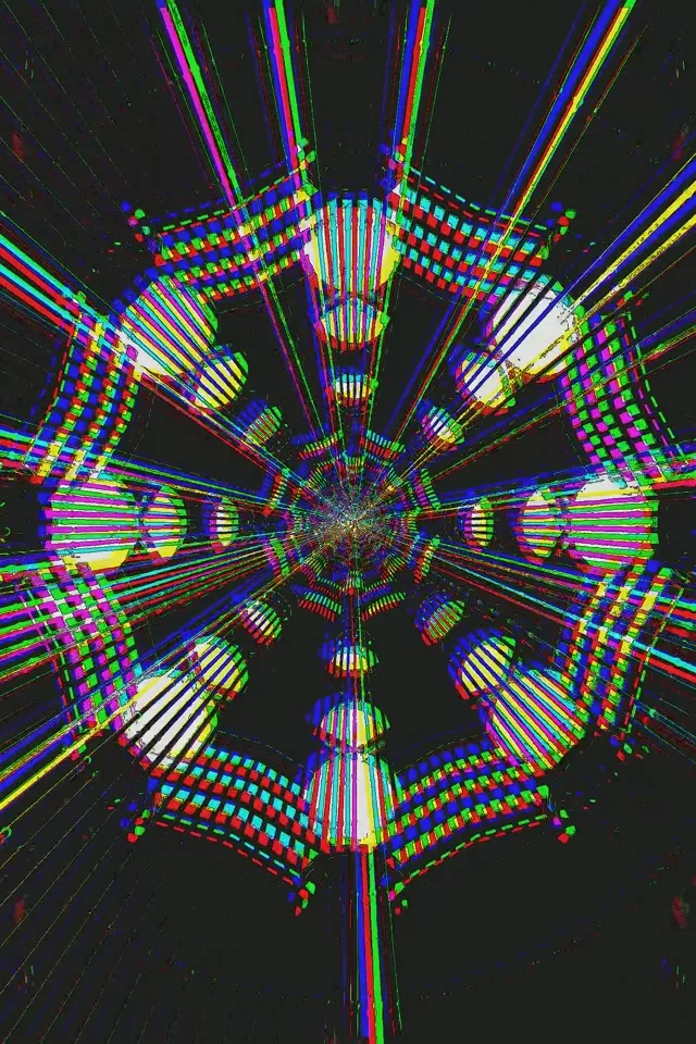 Neon Tunnel Glitch Wheel Screensaver 60fps 2:3 Photo Portrait Vj Loop