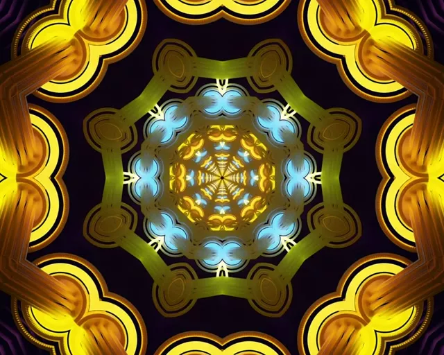 Túnel de Neó Or Blau Calidoscopi 5:4 industrial 60fps Estalviapantalles VJLoops