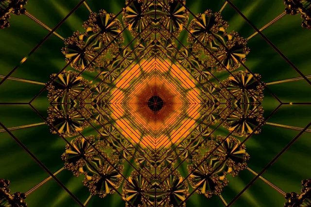 Neoon Tunnel Kuld Roheline Fraktaal Ekraanisäästja 3:2 Surface 60fps VJ Loop