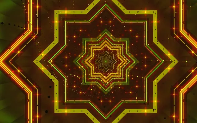 تونل نئون ماندالا ستاره VJ Loop 60fps 16:10 MacBook محافظ صفحه