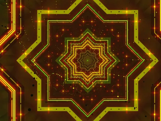 Neonski Tunel Zvezdna Mandala VJ Loop 4:3 Klasičen 60fps Ohranjevalnik Zaslona