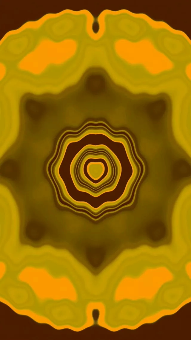 Neon Tunnel Golden Heart Mandala Vortex 9:16 Reels 60fps Screensaver Vj Loop