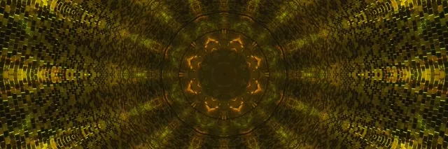 Túnel Neon Caleidoscópio Dourado VJLoops 3:1 Triple Wide 60fps Protetor de Tela