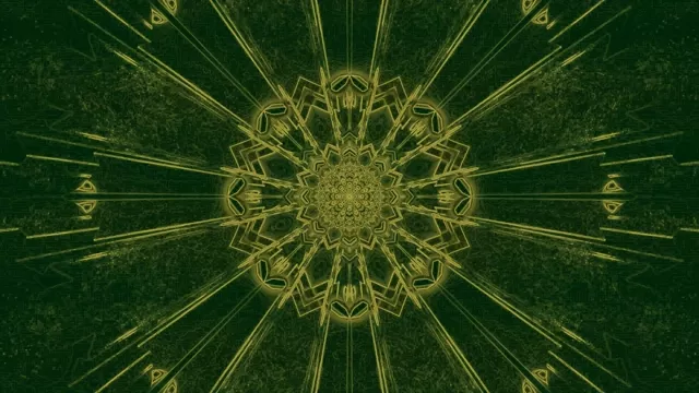 Neon Tunnel Golden Mandala 4K UHD 60fps Screensaver VJ Loop