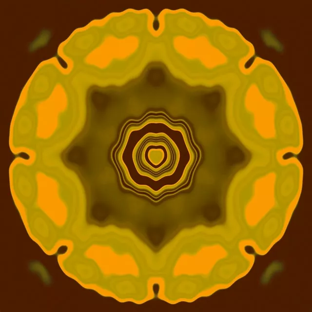 Neon Tunnel Golden Mandala Kaleidoscope Vj Loop 1:1 Square 60fps Screensaver