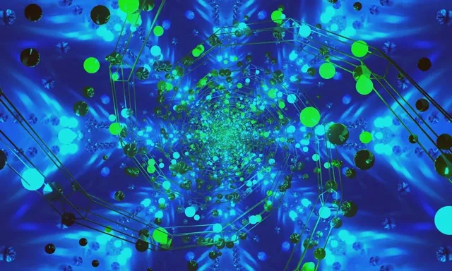 Neon Tunnel Green Orb Kaleidoscope Vj Loop 5:3 wide 60fps Screensaver