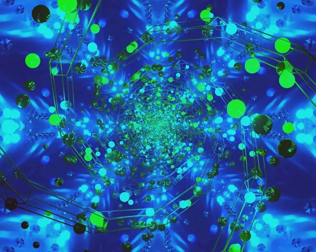 Túnel de Neó Vòrtex d'Orbe Verd VJ Loop 5:4 Industrial 60fps Protector de Pantalla