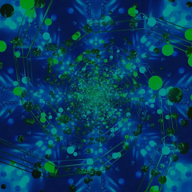 Neonowy Tunel Zielona Bąbelkowa Wir Vj Loop 1:1 Kwadrat 60fps Wygaszacz Ekranu