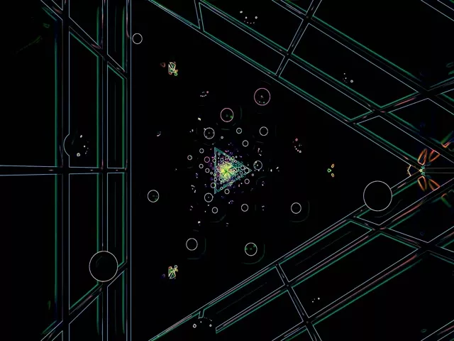 Terowong Neon Bulatan Hijau 4:3 Classic 60fps Screensaver VJ Loop