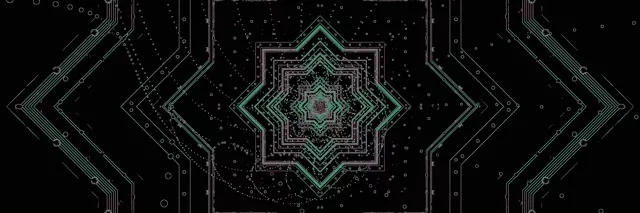 Terowongan Neon Sirkuit Hijau Screensaver 3:1 Triple Wide 60fps VJLoops