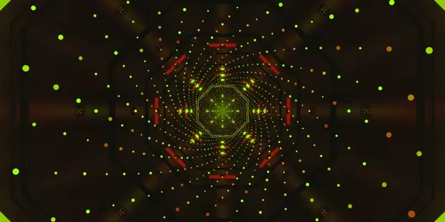 Neon Tünel Yeşil Noktalar 60fps 2:1 Univisium Ekran Koruyucu PC VJLoops