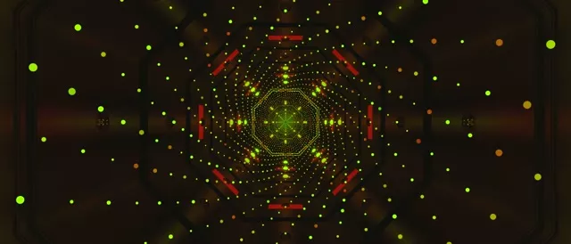 Neon Tunnel Green Dots Screensaver 21:9 Ultrawide 60fps VJ Loop