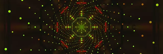 تونل نئون Green Dots Screensaver 3:1 Triple Wide 60fps VJ Loop