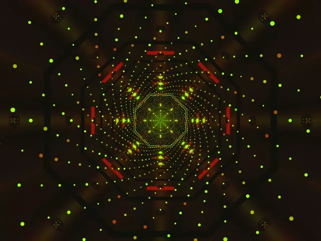 Neonový tunel zelené tečky spořič obrazovky 4:3 klasický 60fps VJ loop