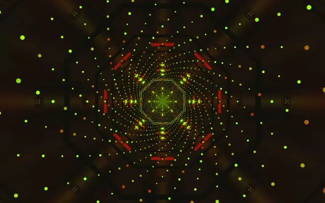 Neon Tunnel Green Dots Screensaver 60fps 16:10 MacBook VJ Loop