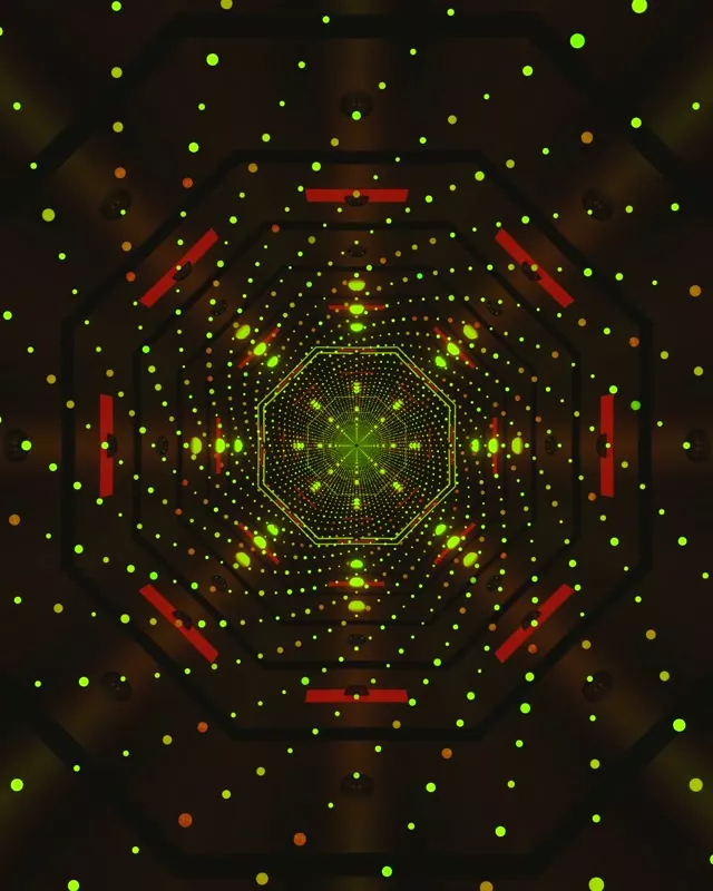 Salvapantallas Túnel Neón Puntos Verdes 60fps 4:5 Instagram VJ Loop