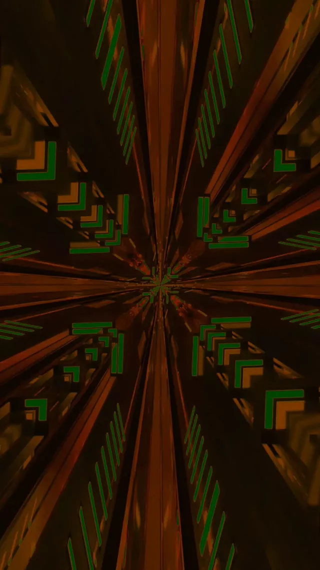 Neonový Tunel Zelená Geometrický VJ Loop 9:16 Reels 60fps Spořič obrazovky