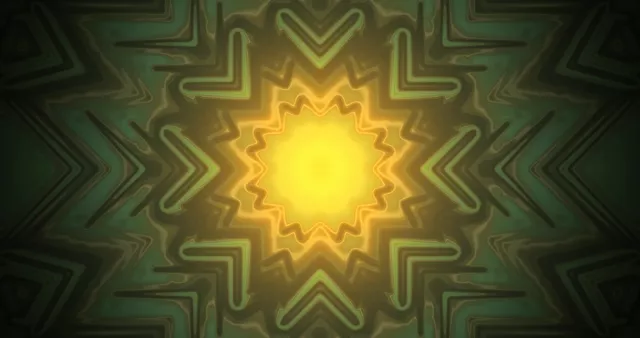 Neon Tunnel Green Gold Star 4k uhd 60fps Screensaver Vj Loop