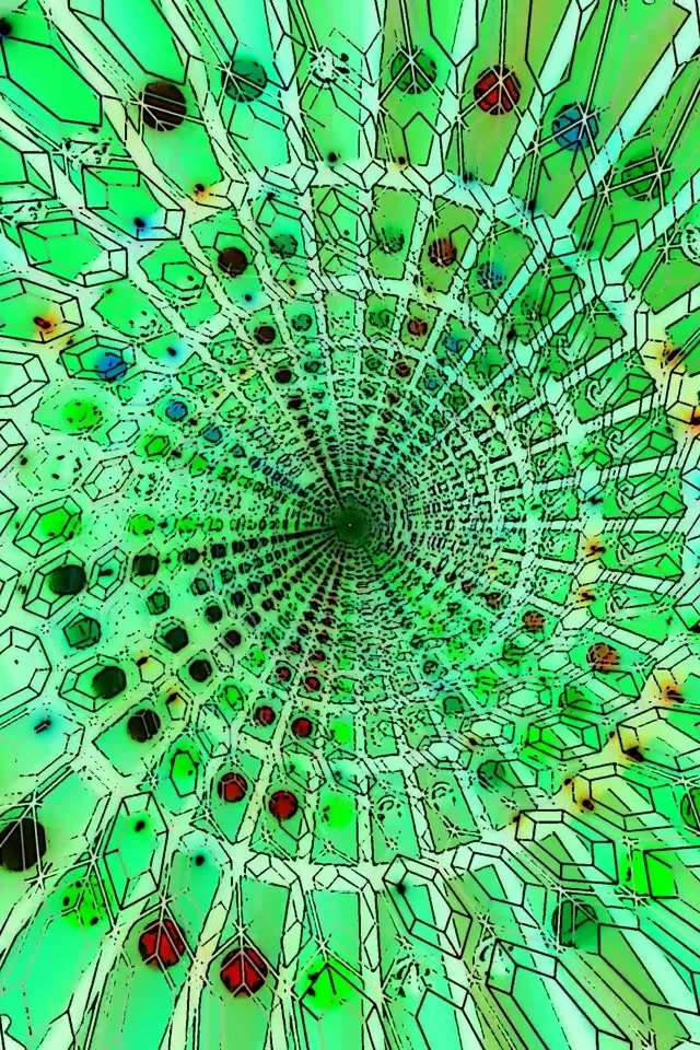 霓虹隧道绿色六边形屏保 2:3 竖屏 60fps VJLoops PC