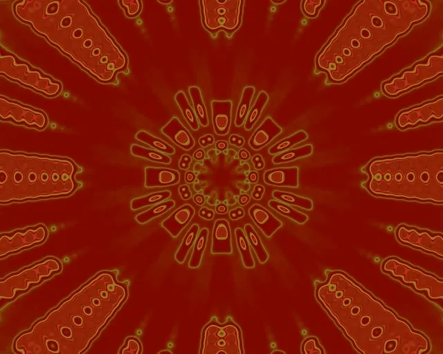 نفق النيون كاليدوسكوب انفجار أخضر ذهبي 5:4 صناعي 60fps حافظة شاشة Vj Loop