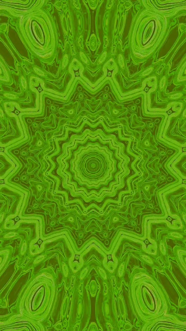Neon Tunnel Green Mandala Kaleidoscope Vj Loop 9:16 Reels 60fps Screensaver