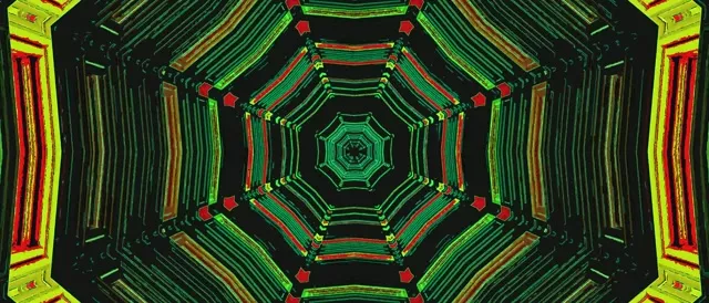 Neon Tunnel Green Octagon 21:9 Ultrawide 60fps Screensaver VJ Loop