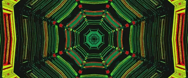 Túnel Neon Verde Octógono Screensaver 60fps 2.39:1 Cinemascope VJ Loop