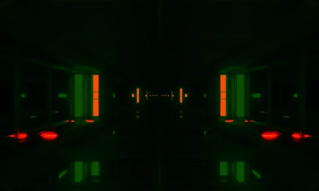 Neon Tunnel Grønn Oransje 5:3 bred 60fps Skjermbeskytter VJ Loop