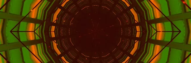 Túnel Neon Caleidoscópio Verde Laranja 3:1 Triple Wide 60fps Protetor de Tela Vj Loop