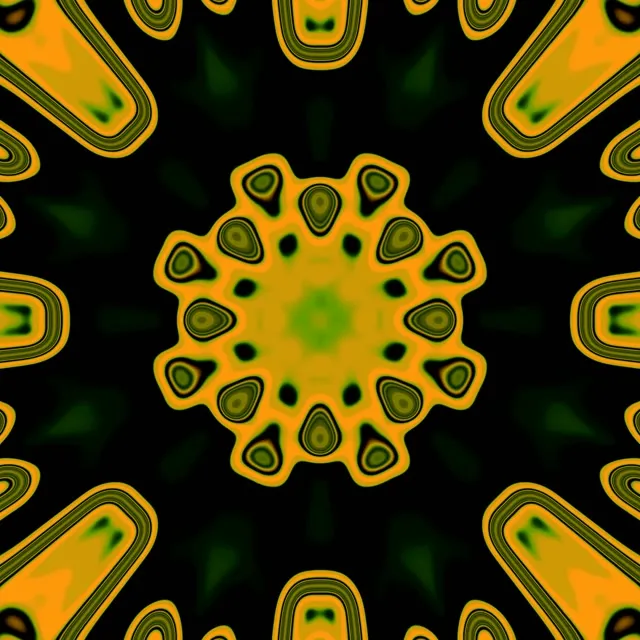 Neon Tunnel Sunflower Kaleidoscope Vj Loop 1:1 Square 60fps Screensaver