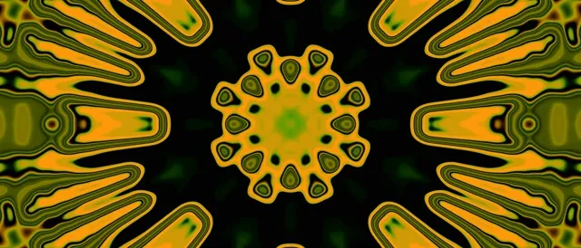 Neon Tunnel Sunflower Kaleidoscope 21:9 Ultrawide 60fps Screensaver Vj Loop