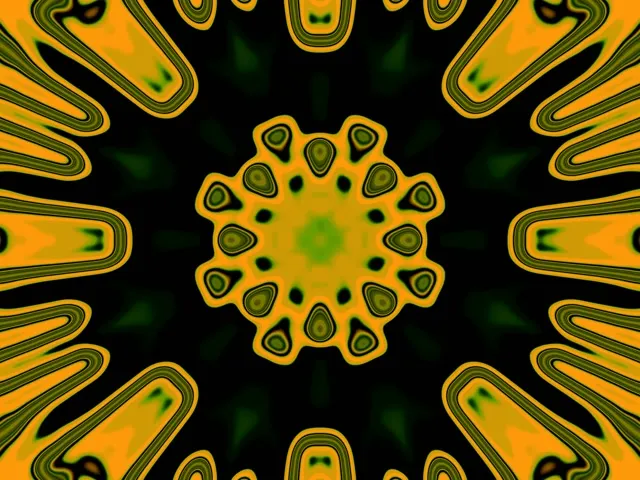 Neon Tunnel Sunflower Kaleidoscope 4:3 Classic 60fps Screensaver Vj Loop