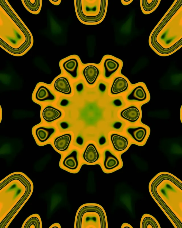 Neon Tunnel Kaleidoscope Sunflower Burst VJ Loop 4:5 Instagram 60fps Screensaver