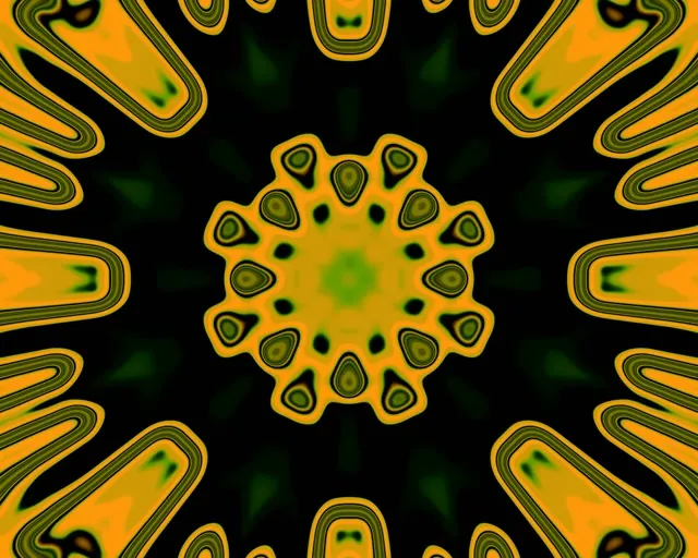 Neon Tunnel Sunflower Kaleidoscope Vj Loop 5:4 industrial 60fps screensaver