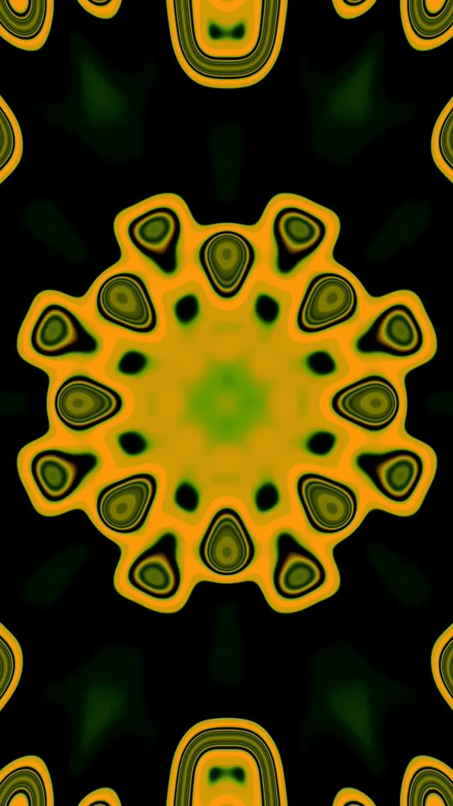 Neon Tunnel Green Orange Gear Vortex Vj Loop 9:16 Reels 60fps Screensaver