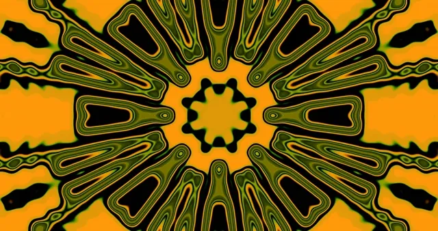 Neon Tunnel Green Orange Mandala 4k uhd 60fps Screensaver Vj loop