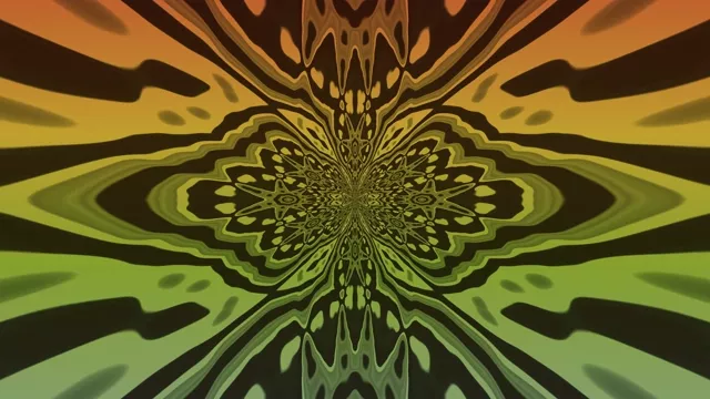 Neon Tunnel Green Orange Mandala Screensaver 4k UHD 60fps VJ Loop