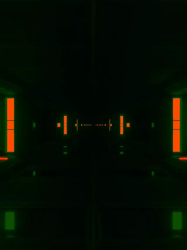 Neon Tünel Yeşil Turuncu Ekran Koruyucu 60fps 3:4 iPad Portre VJ Loop