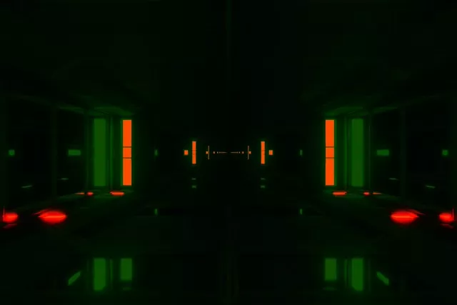 Neon Tunnel Roheline Oranž Ekraanisäästja PC 3:2 Surface 60fps VJLoops