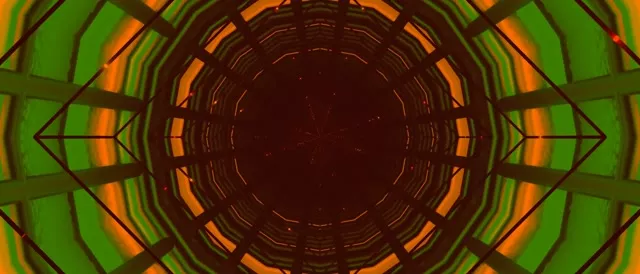 Neon Tunnel Green Orange Vortex VJ Loop 21:9 Ultrawide 60fps Screensaver