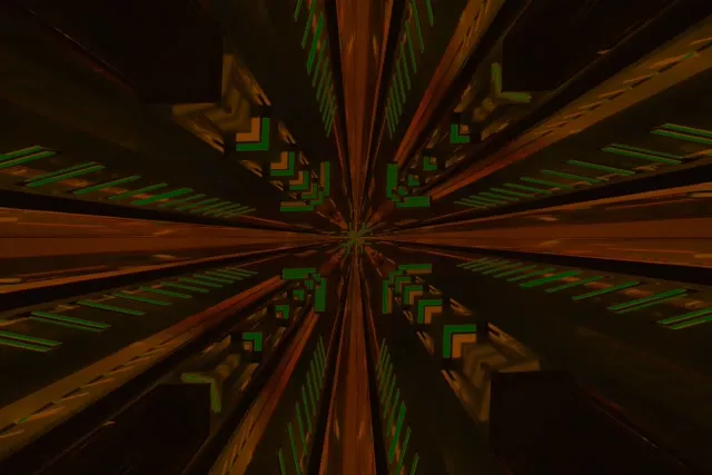 Neon Tunnel Green Pixel Kaleidoscope VJ Loop 3:2 Surface 60fps Screensaver