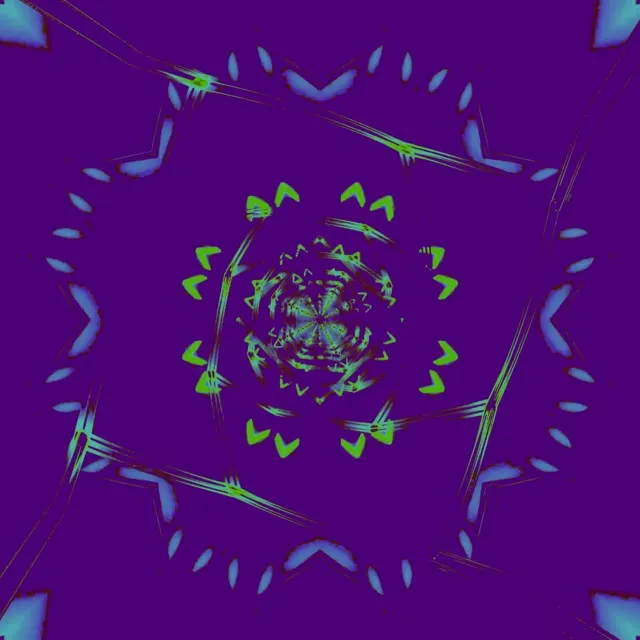 Neon Tunnel Kaleidoscope Star Burst VJ Loop 1:1 Square 60fps Screensaver