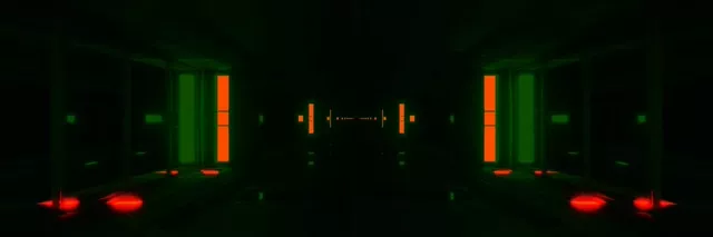 Neon Tunelis Žalias Raudonas 3:1 Trigubai Platus 60fps Užsklanda VJ Loop