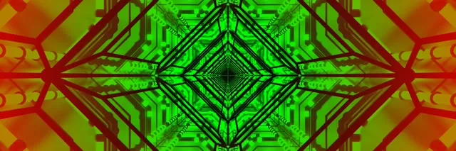 Neon Tunelis Žalias Raudonas Grandinė 3:1 Trigubai Platus 60fps Užsklanda VJ Loop