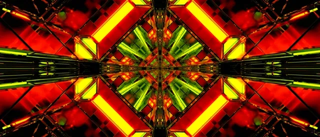 Neon Tunnel Kaleidoscope Burst VJ Loop 21:9 Ultrawide 60fps Screensaver