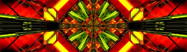 Neon Tunnel Kaleidoskop Diamant VJ Loop 32:9 Super Ultrawide 60fps Pauseskærm