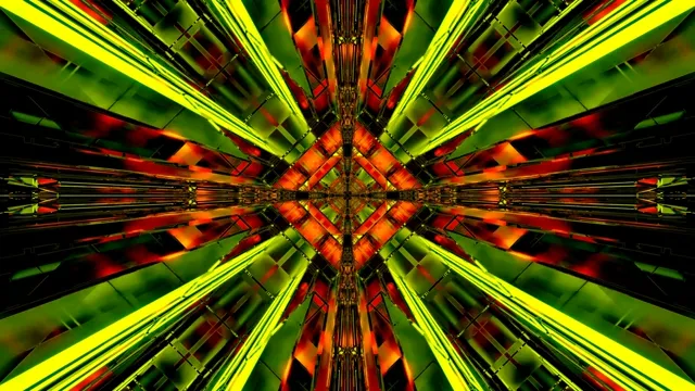 Neon Tonnel Groen Rooi Kaleidoskoop 4K UHD 60fps skermbewaarder Vj loop